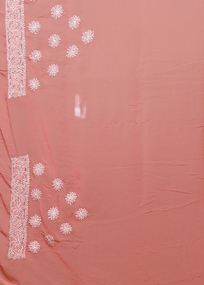 Pink Handloom Pure Cotton Saree With Blouse Piece Cheap Sale Cheap