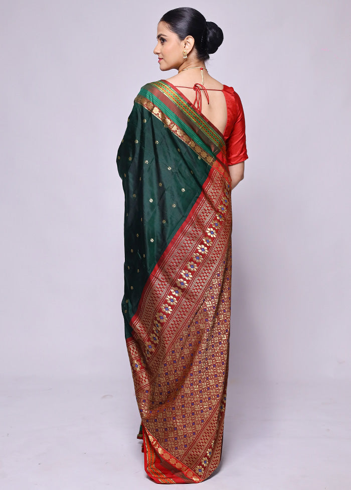 Green Kanjivaram Silk Saree With Blouse Piece Discount Official Site