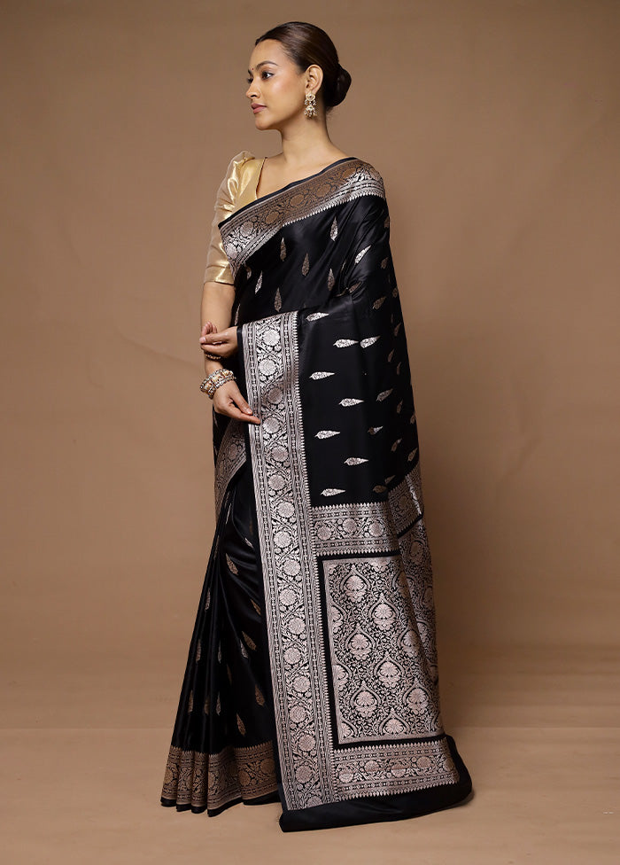 Black Katan Silk Saree With Blouse Piece Get To Buy Cheap Pice