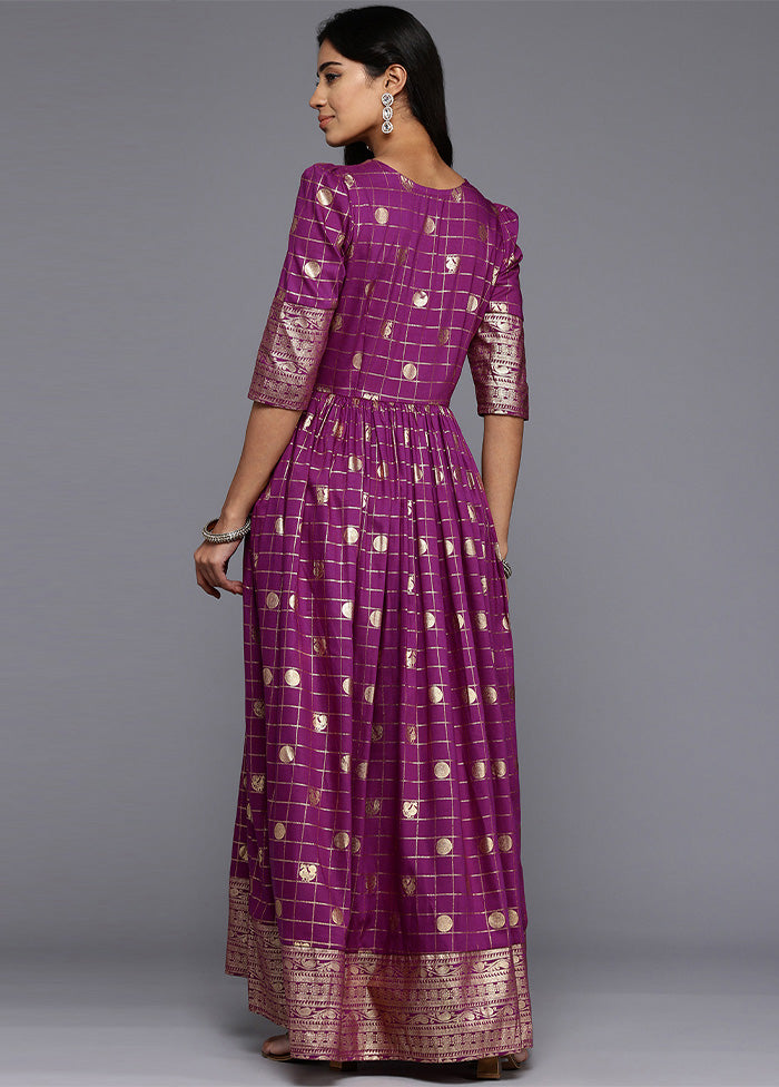 Purple Readymade Silk Indian Dress Discount Low Shipping Fee