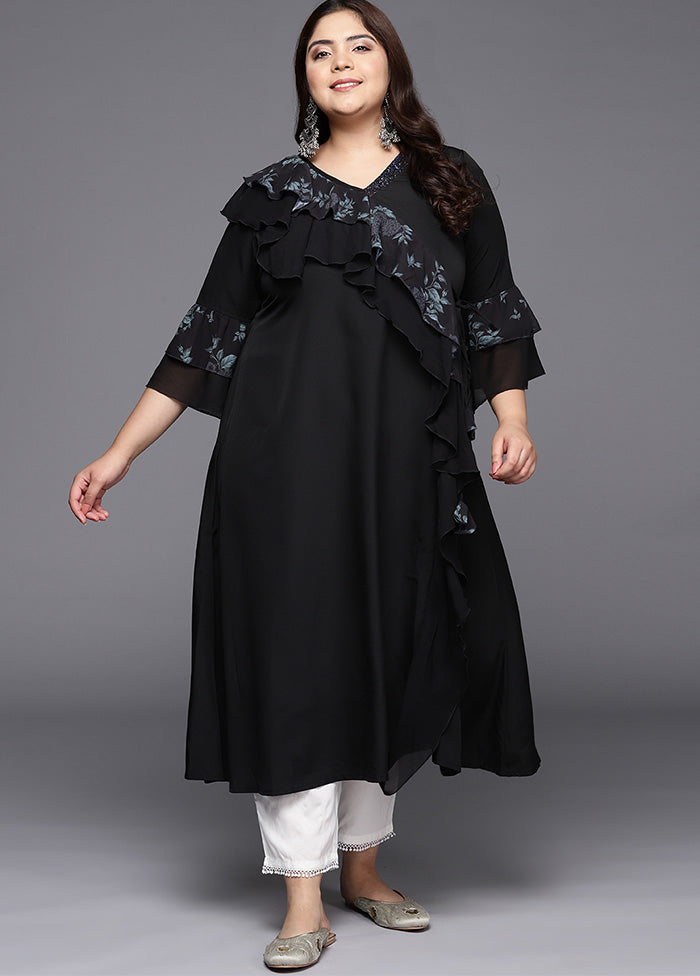 Black Readymade Silk Kurti Clearance Pirce Sale