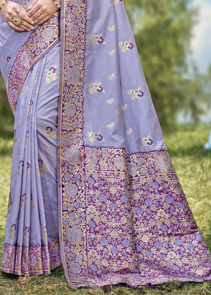 Purple Spun Silk Saree With Blouse Piece Buy Cheap Cost