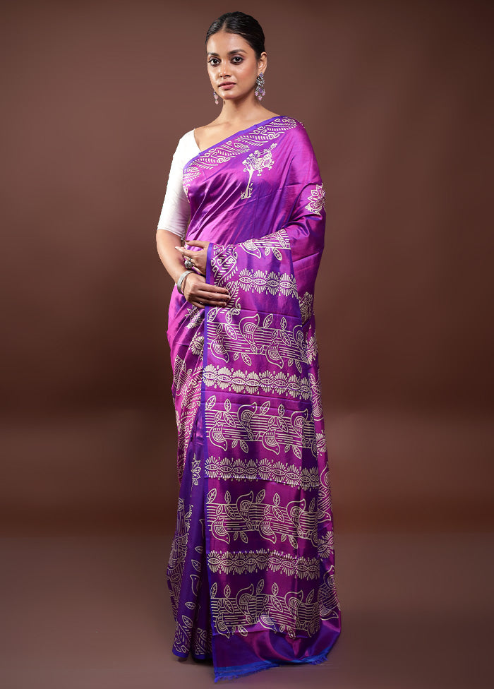 Purple Pure Bishnupuri Silk Saree Without Blouse Piece Buy Cheap Wide Range Of