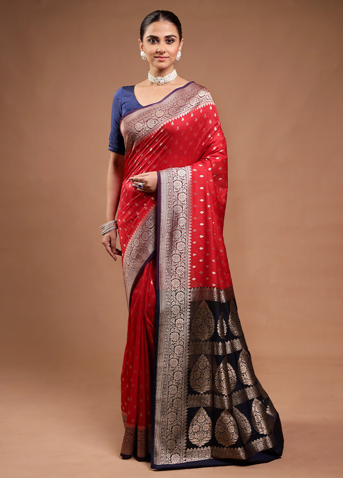 Red Katan Silk Saree With Blouse Piece Amazon Footaction