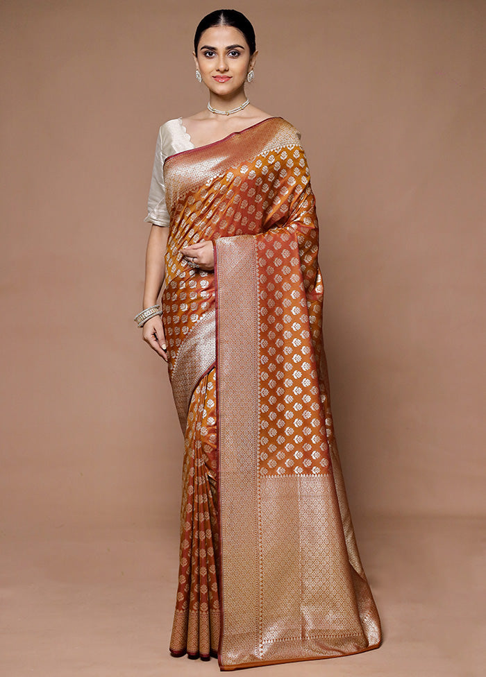 Orange Uppada Silk Saree With Blouse Piece Discount Wiki