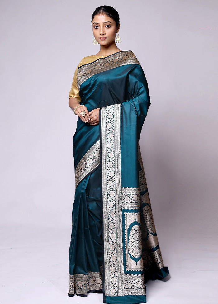 Green Katan Silk Saree With Blouse Piece Pices Online