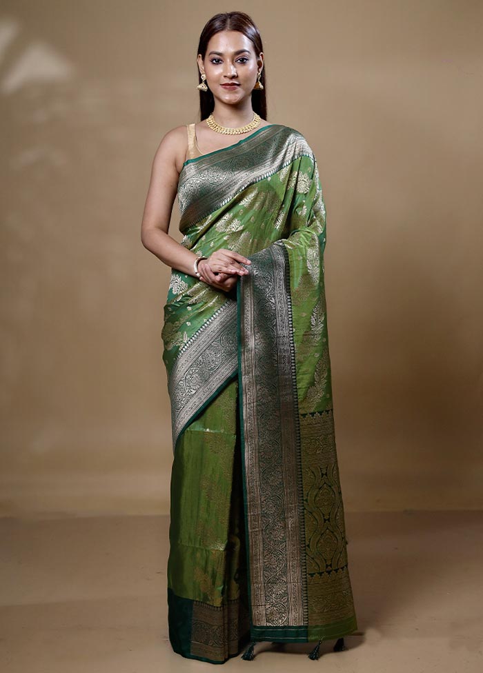 Green Georgette Saree With Blouse Piece Cheap Pictures