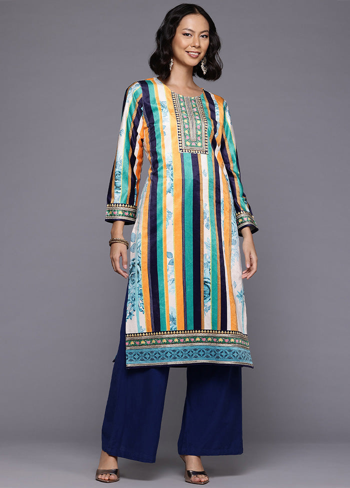 Blue Readymade Velvet Kurti Collections