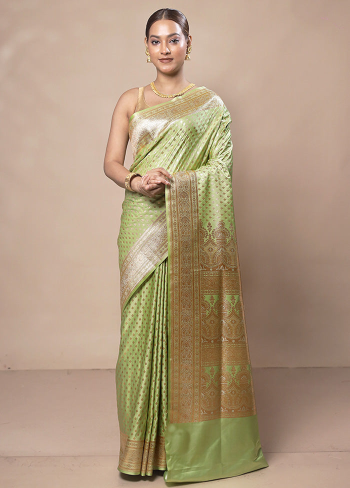 Green Banarasi Silk Saree With Blouse Piece Discount Eastbay