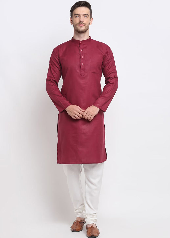 Magenta Cotton Kurta And Pajama Set Clearance Great Deals