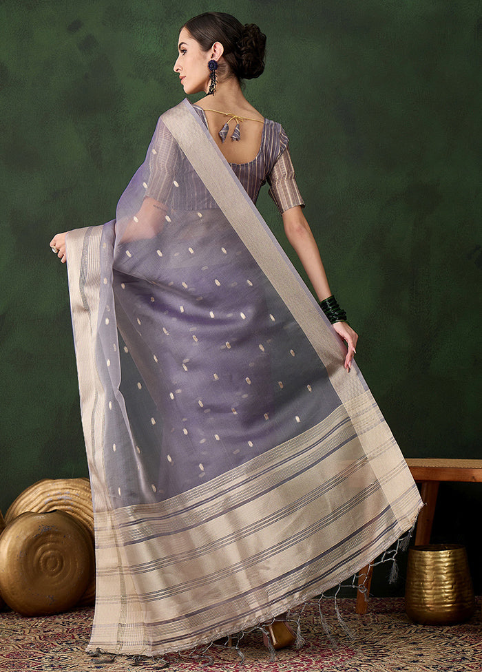 Lavender Organza Saree With Blouse Piece Buy Cheap Very Cheap