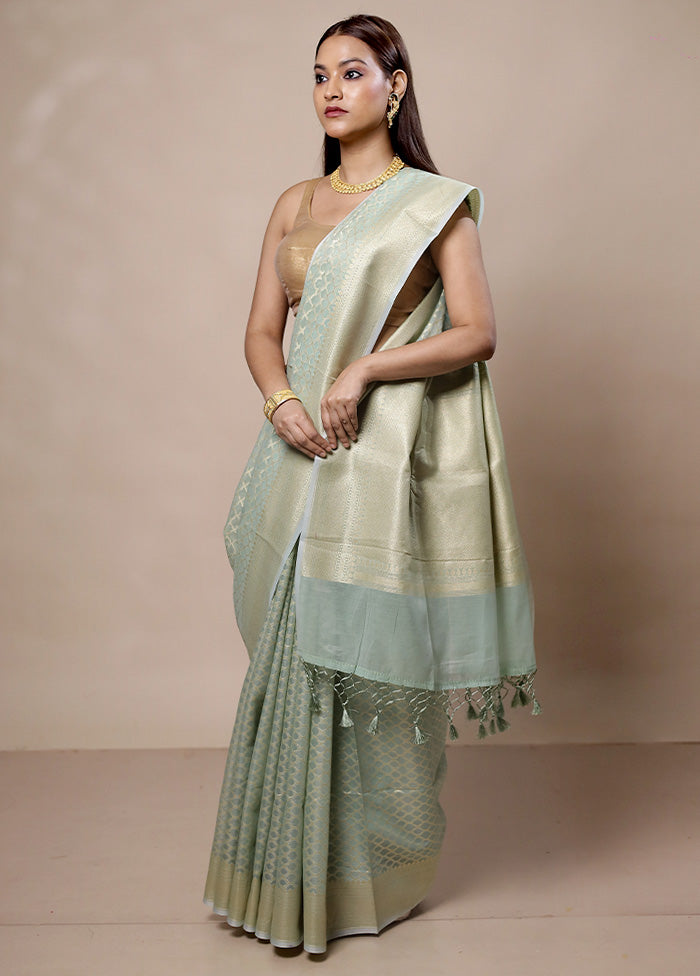 Green Kora Silk Saree With Blouse Piece Largest Supplier Online