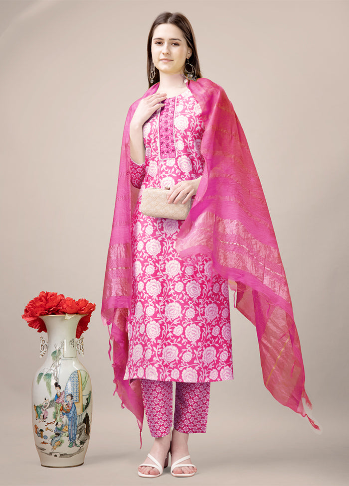 3 Pc Pink Readymade Rayon Suit Set Free Shipping Exclusive