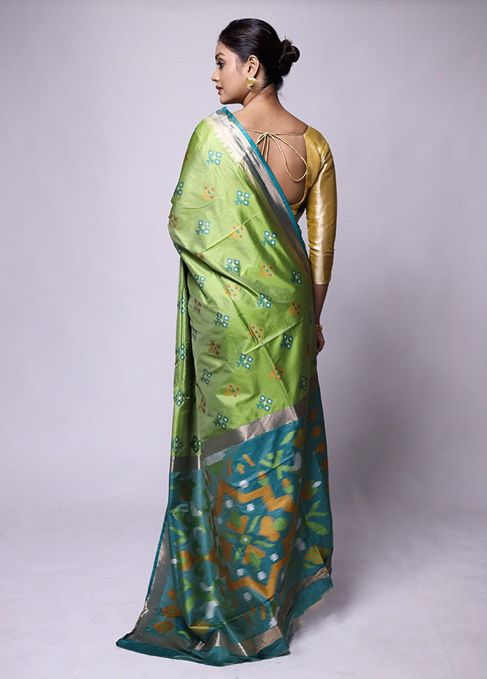 Green Dupion Silk Saree With Blouse Piece Sale Professional