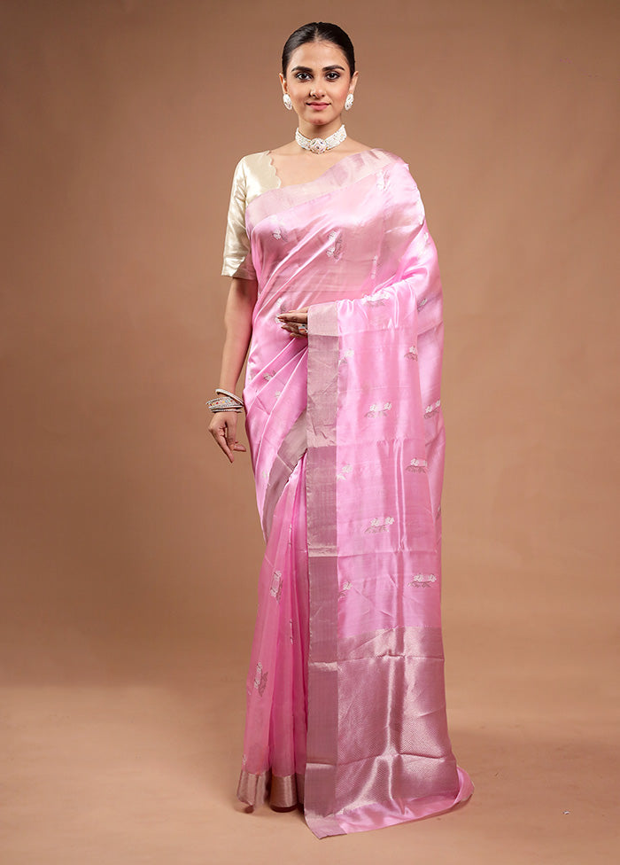 Pink Handloom Chanderi Pure Cotton Saree With Blouse Piece Buy Cheap Genuine