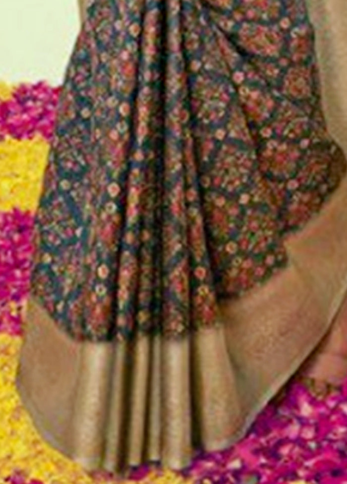 Multicolor Banarasi Silk Saree With Blouse Piece Online For Sale