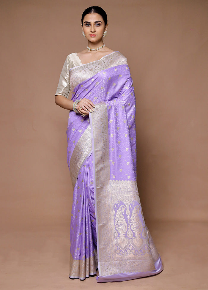 Purple Katan Silk Saree With Blouse Piece Outlet Official Site