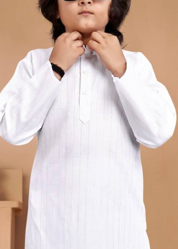 White Pure Cotton Kurta Pajama Set Cheap Discount Sale