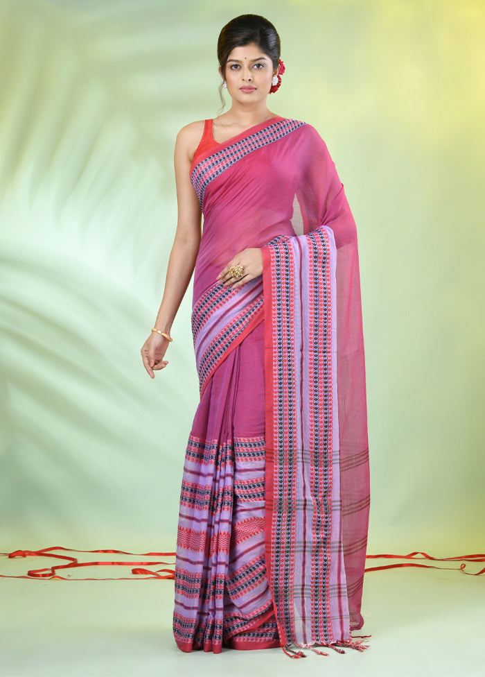 Violet Cotton Saree With Blouse Piece Tumblr Sale Online