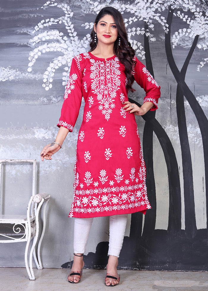 Pink Readymade Viscose Kurti Countdown Package Cheap Pice