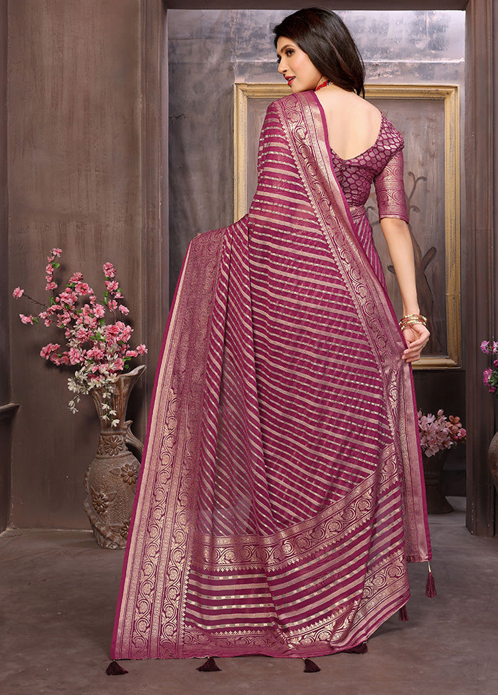 Wine Spun Silk Saree With Blouse Piece Clearance Websites