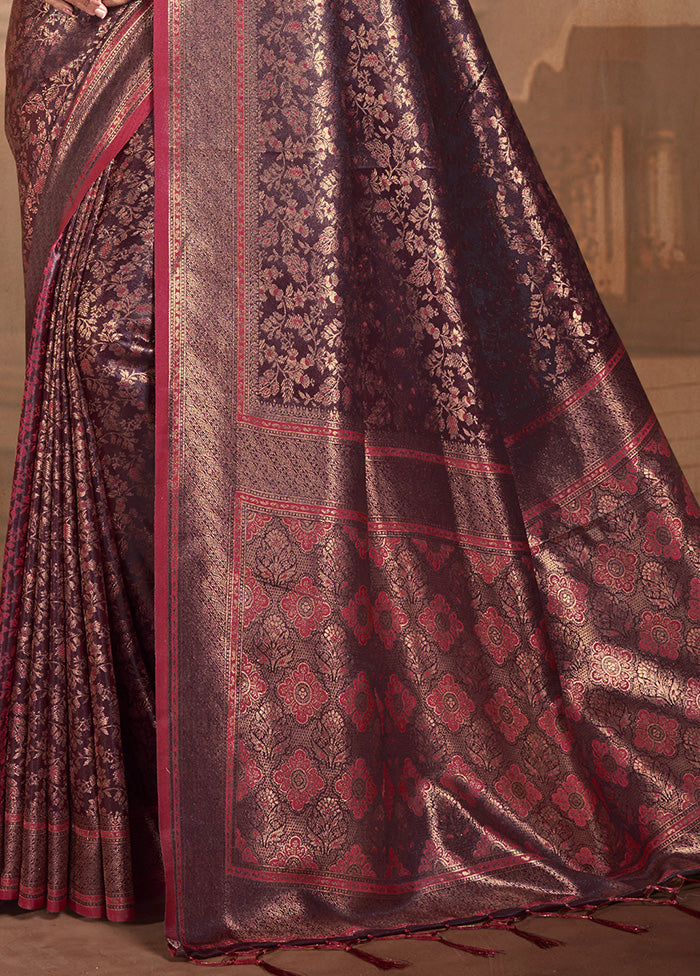 Maroon Spun Silk Saree With Blouse Piece Find Great Cheap Online