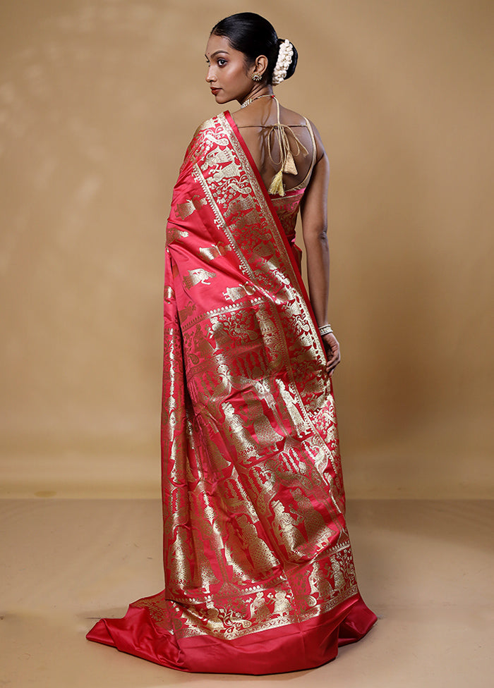 Red Banarasi Silk Saree With Blouse Piece Cheapest Pice Online