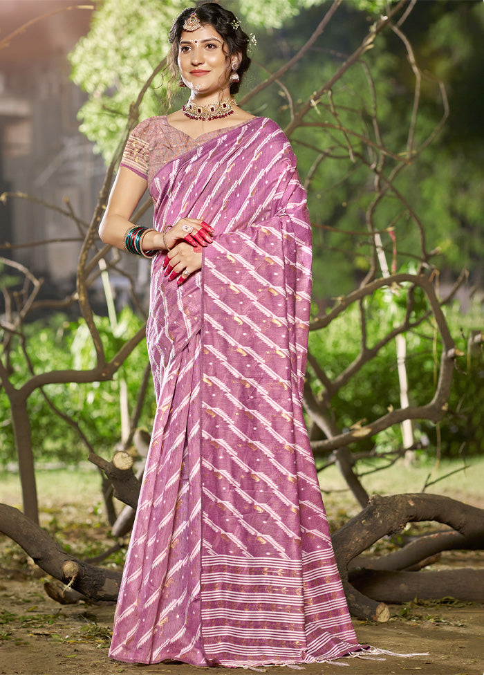 Purple Cotton Saree With Blouse Piece Safe Shopping Cheap Online