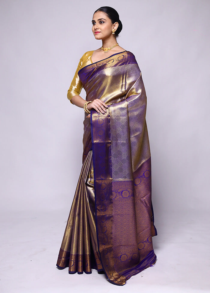 Purple Dupion Silk Saree With Blouse Piece Clearance Store Sale Online