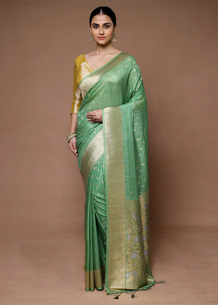 Green Georgette Saree With Blouse Piece Outlet For Sale