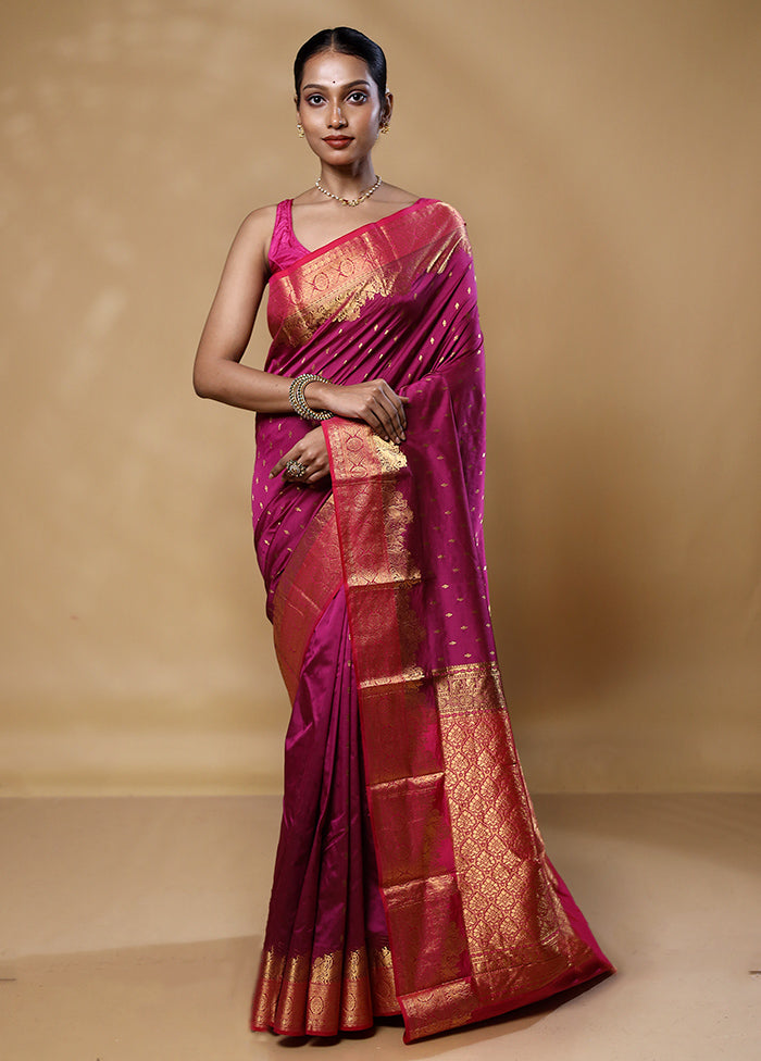 Pink Handloom Kanjivaram Pure Silk Saree With Blouse Piece Release Dates Authentic