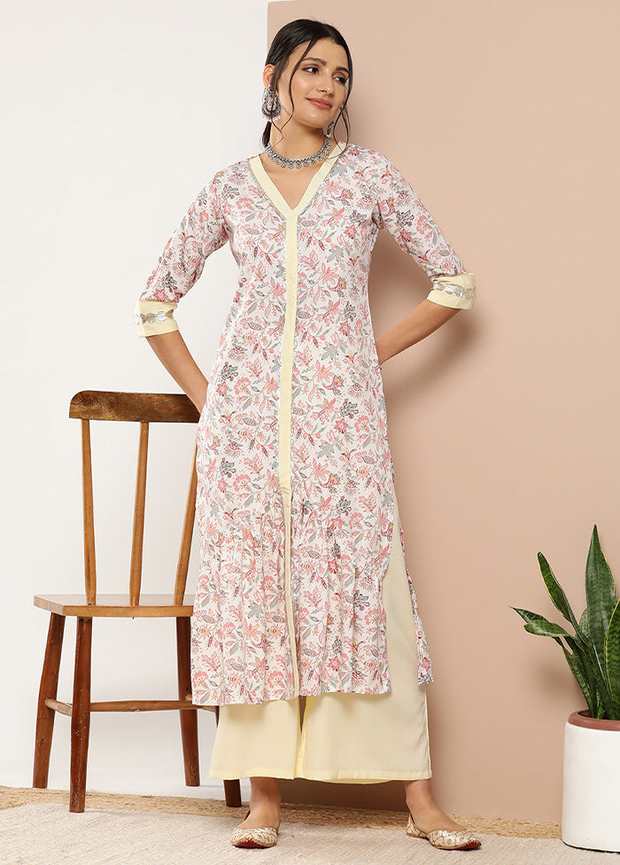 2 Pc Pink Readymade Silk Kurti Set Pictures For Sale