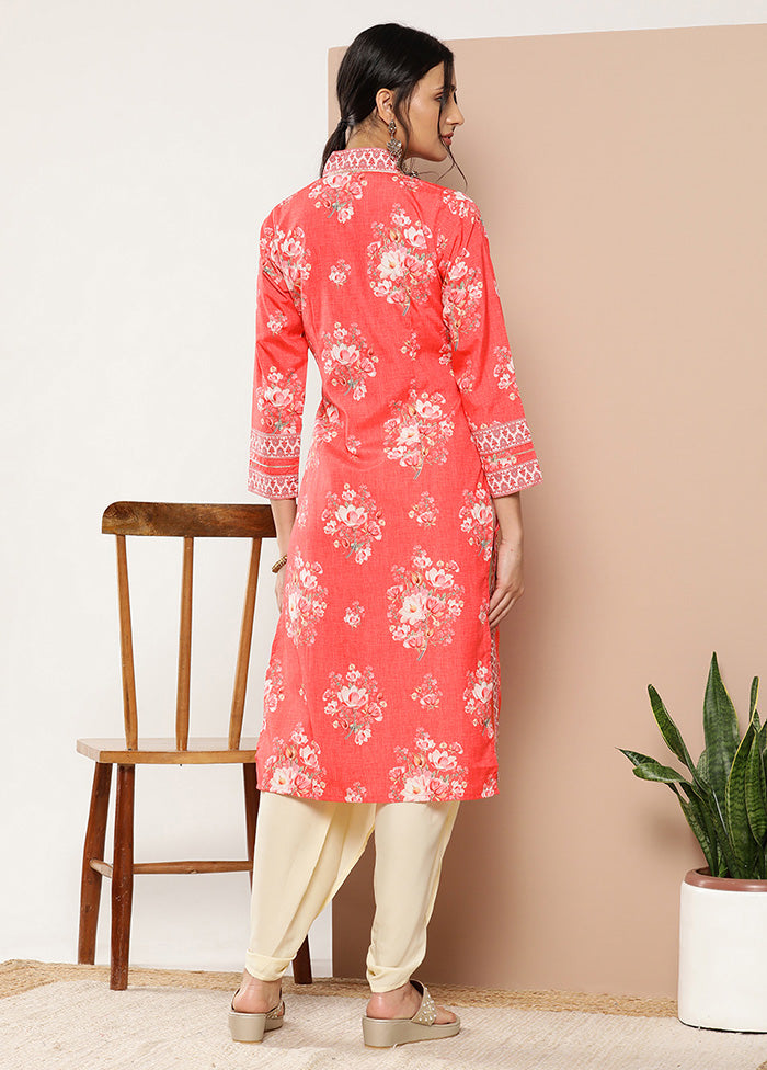 2 Pc Red Readymade Silk Kurti Set Outlet Order