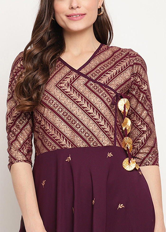 Wine Readymade Polyester Indian Dress Online Shop From China