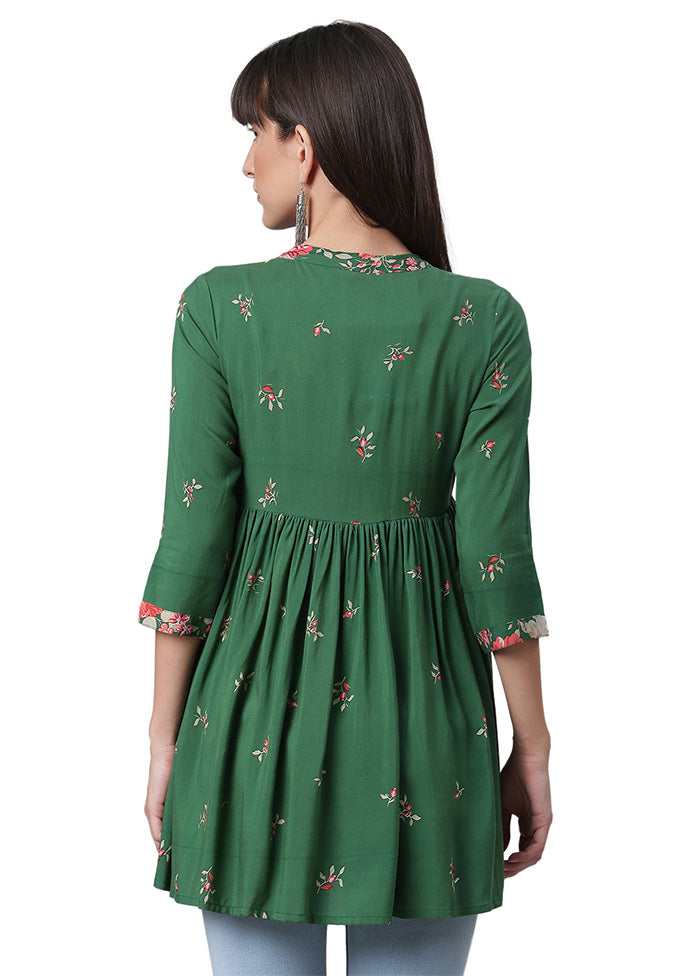 Green Readymade Polyester Tunic Cheap Sale Websites