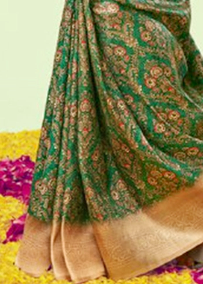 Multicolor Banarasi Silk Saree With Blouse Piece Sale For Cheap