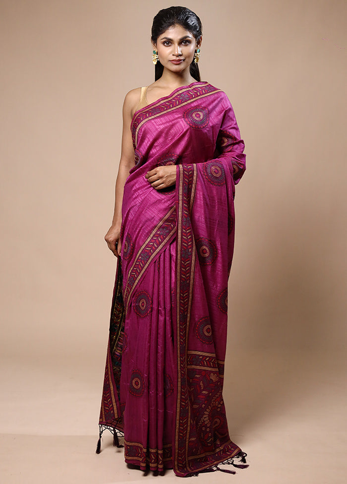 Purple Dupion Silk Saree With Blouse Piece Discount Amazon