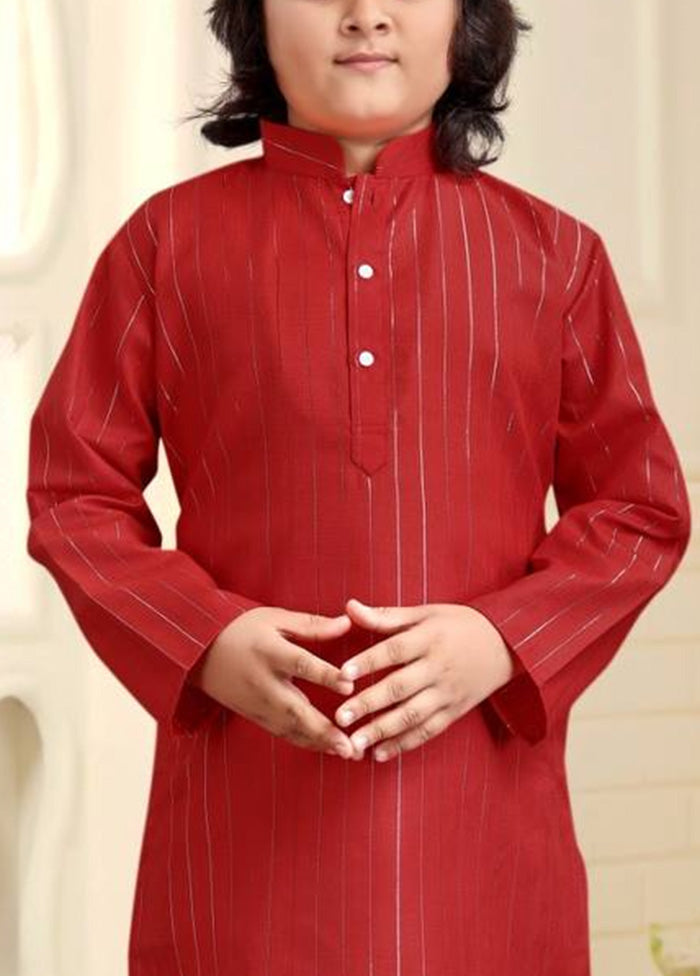 Red Pure Cotton Kurta Pajama Set Sale Shop