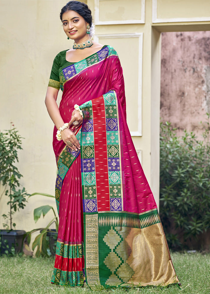 Rani Dupion Silk Saree With Blouse Piece Outlet Official