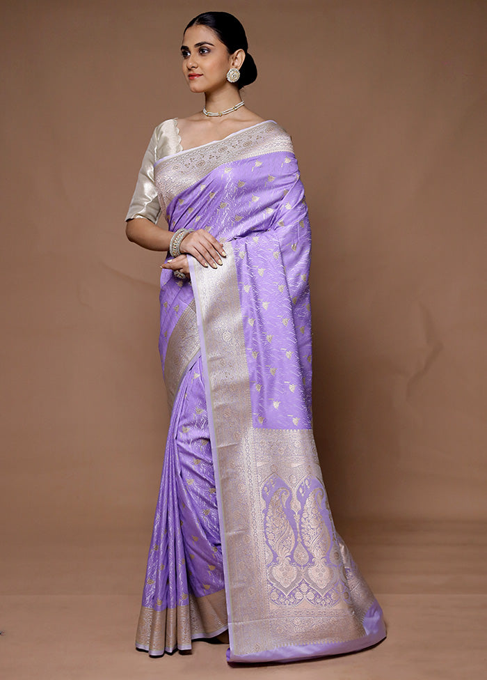 Purple Katan Silk Saree With Blouse Piece Outlet Official Site