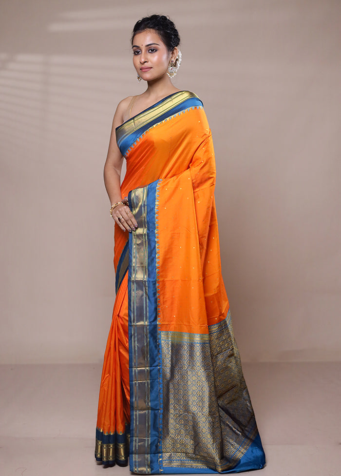 Yellow Kanjivaram Silk Saree With Blouse Piece Buy Cheap Choice