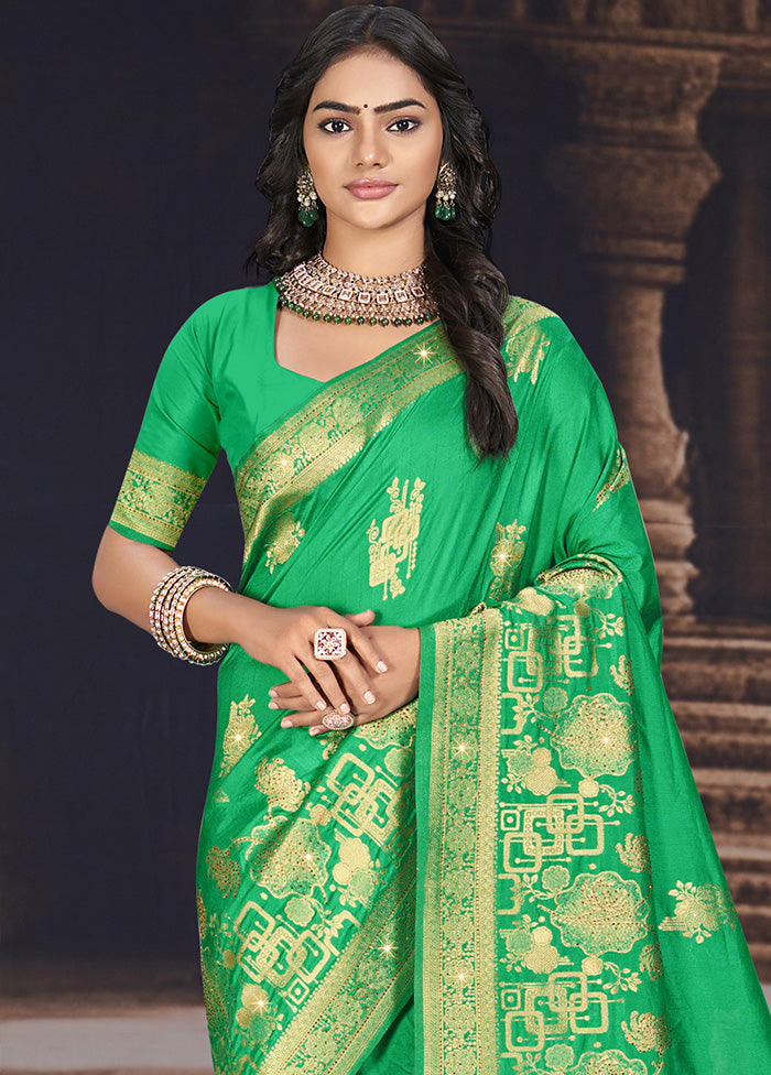 Light Green Spun Silk Saree With Blouse Piece Really Cheap Shoes Online