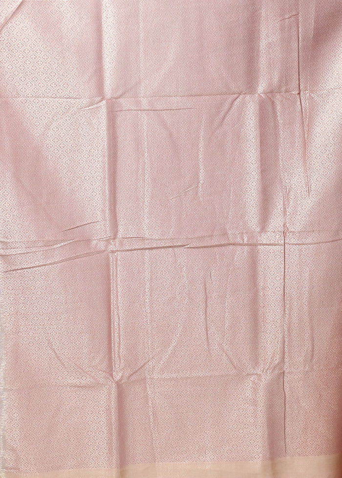 Pink Kora Silk Saree With Blouse Piece For Sale