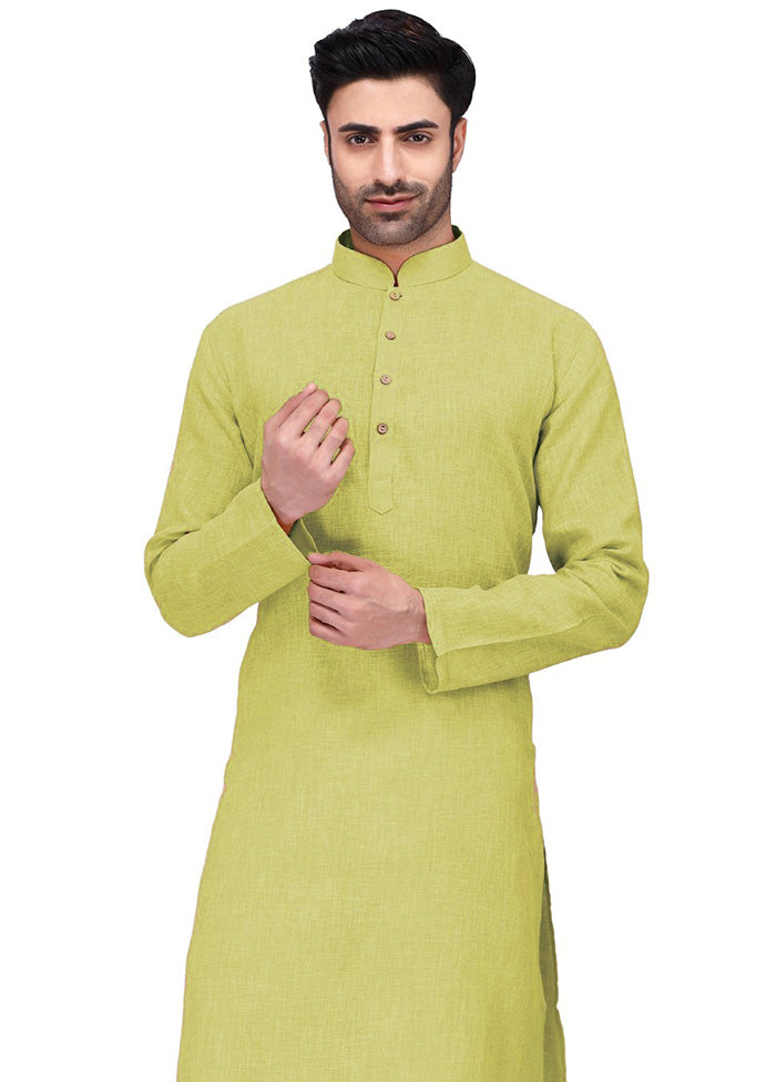 Yellow Green Cotton Kurta And Pajama Set Buy Cheap Official Site