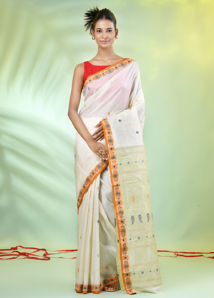 Off White Tussar Silk Texture Motifs Woven Saree Without Blouse Piece How Much Online