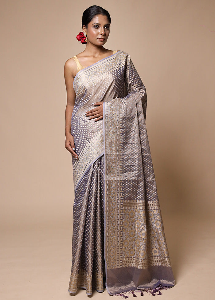 Lavender Tissue Silk Saree With Blouse Piece Best Seller