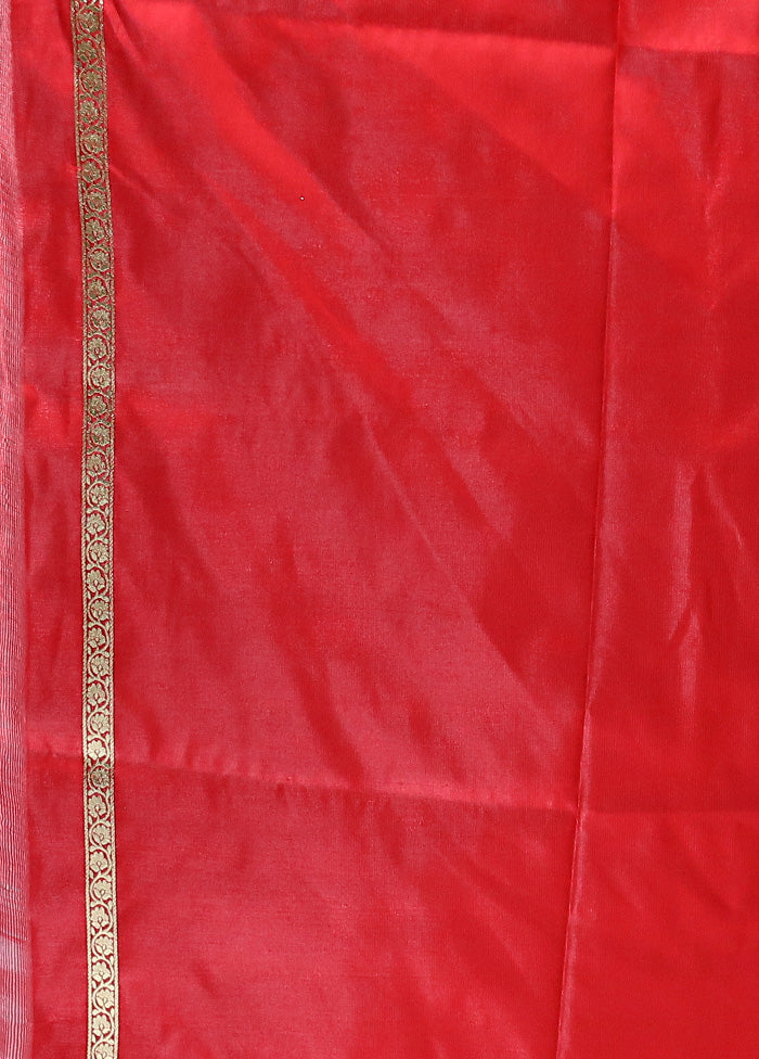 Red Banarasi Silk Saree With Blouse Piece Discount Purchase