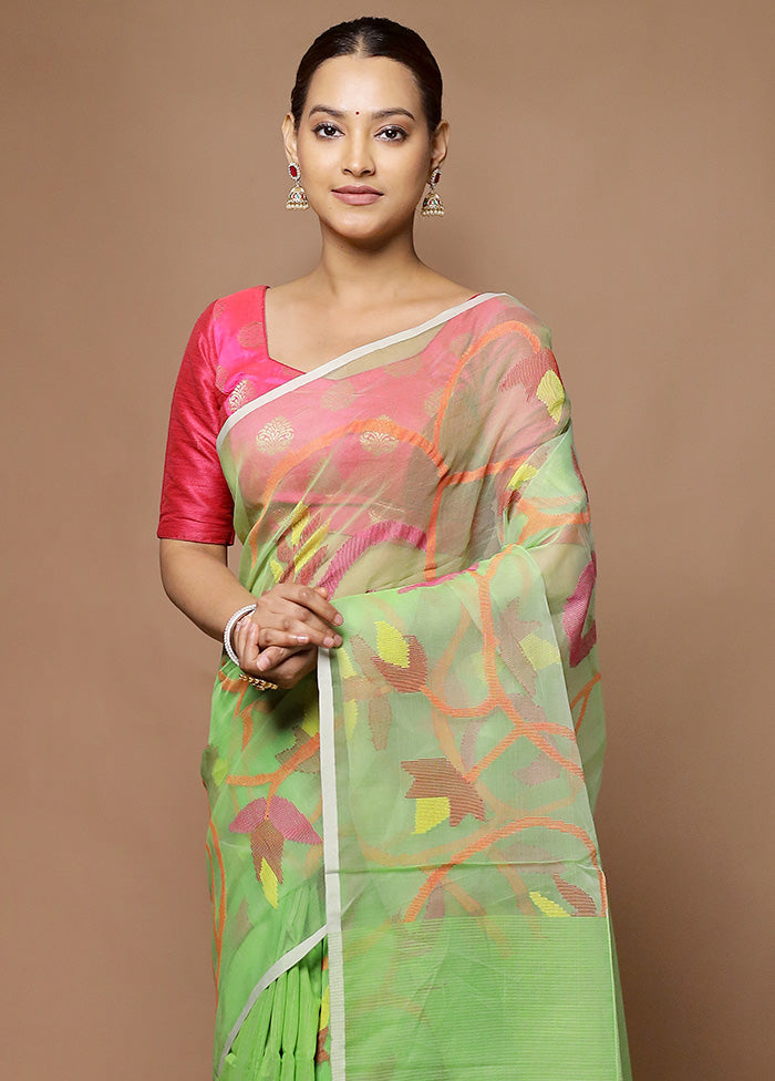 Green Matka Silk Saree With Blouse Piece Discount Looking For