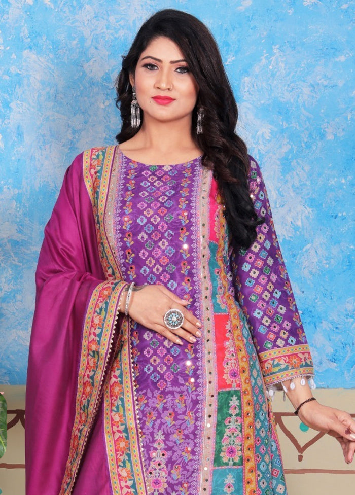 3 Pc Multicolor Readymade Cotton Suit Set Inexpensive For Sale