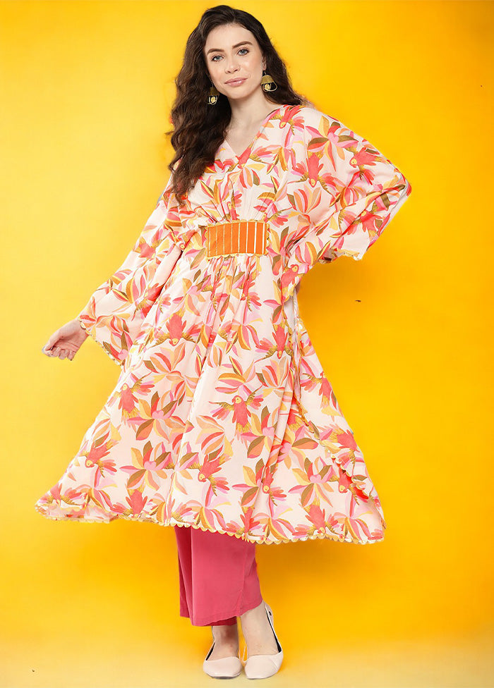 Off White Readymade Silk Kurti Nicekicks Online